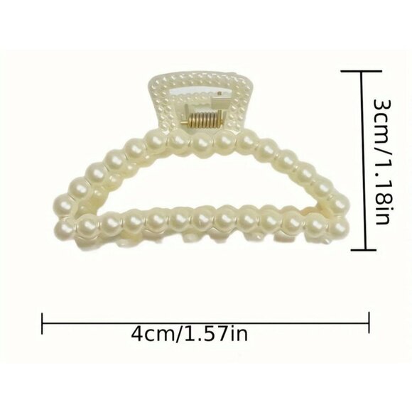 MINI FAUX PEARL CLAW CLIP DUOS (GEOMETRIC PACK) - Picture 5 of 5